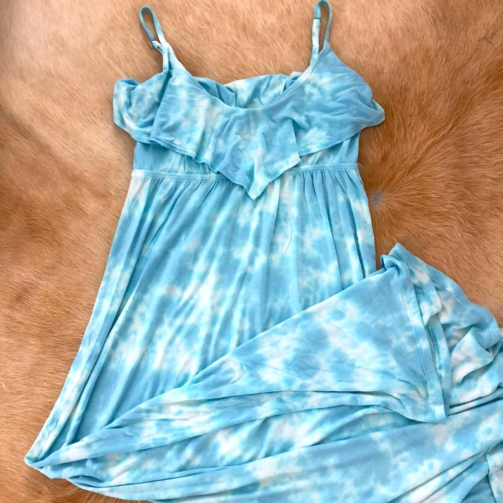 Gypsy 05 Blue and White Tie Dye Maxi Dress